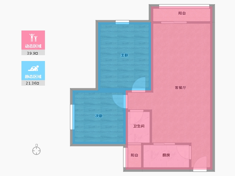 广东省-深圳市-新世界荔园阁（一期）-54.40-户型库-动静分区