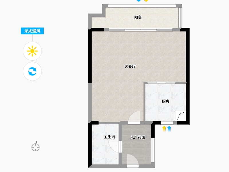 广东省-广州市-越秀明珠天悦江湾-67.00-户型库-采光通风