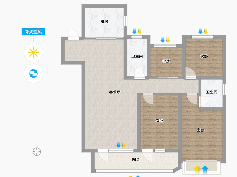 山东省-临沂市-未来城首府-108.00-户型库-采光通风