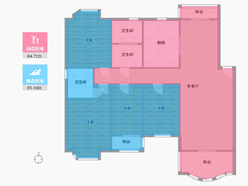 湖北省-武汉市-玉兰苑-130.00-户型库-动静分区