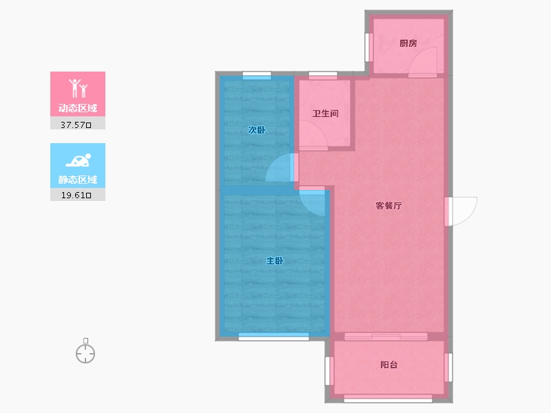 广东省-深圳市-新世界荔园阁（一期）-50.65-户型库-动静分区