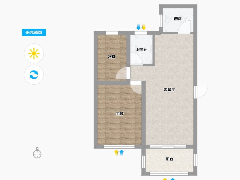 广东省-深圳市-新世界荔园阁（一期）-50.65-户型库-采光通风