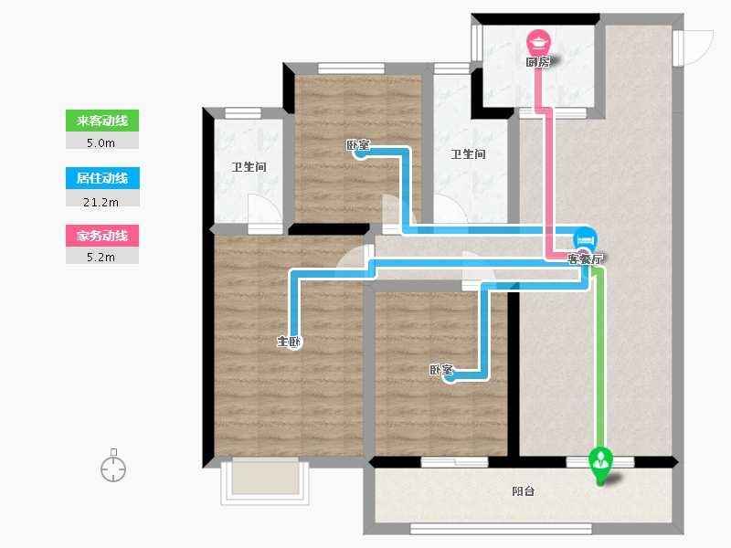 河南省-濮阳市-樱海铭筑-106.32-户型库-动静线