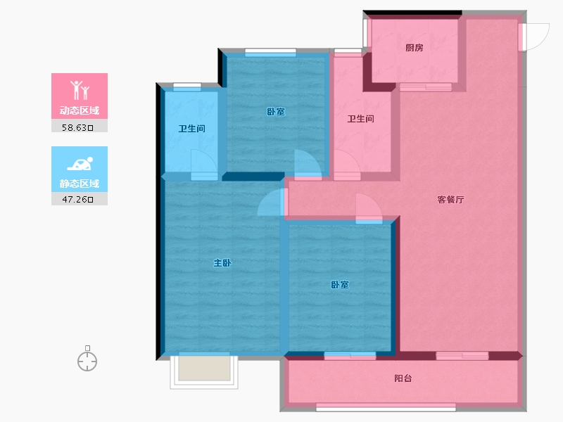 河南省-濮阳市-樱海铭筑-106.32-户型库-动静分区