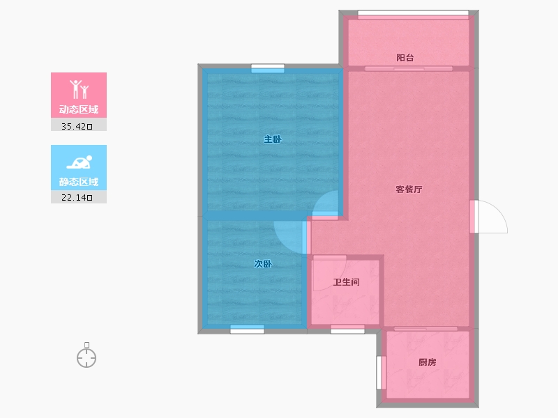 广东省-深圳市-新世界荔园阁（一期）-51.20-户型库-动静分区