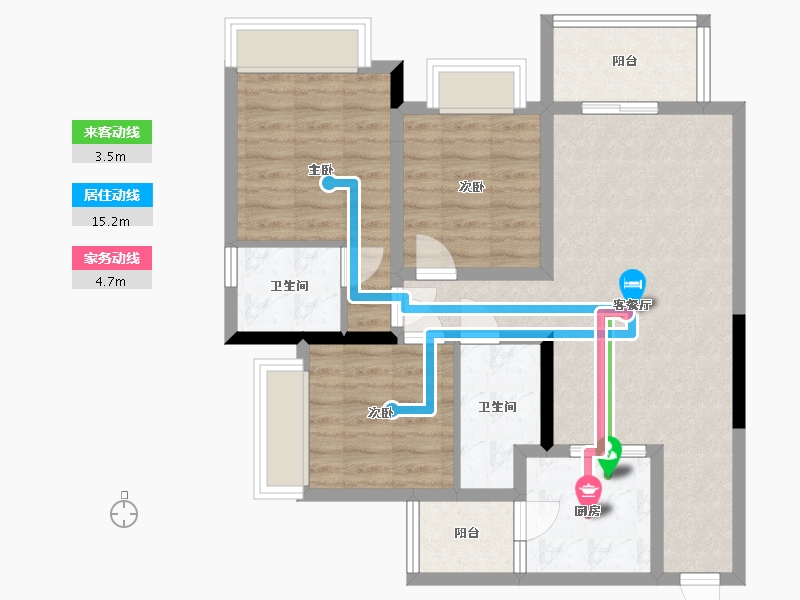 重庆-重庆市-电建洺悦城公园里一期-88.00-户型库-动静线