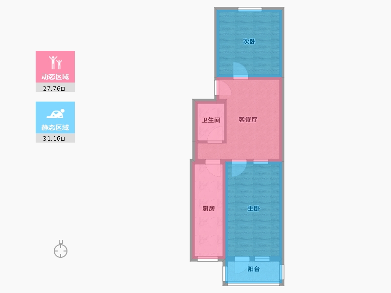 北京-北京市-马家堡南街39号院-62.89-户型库-动静分区