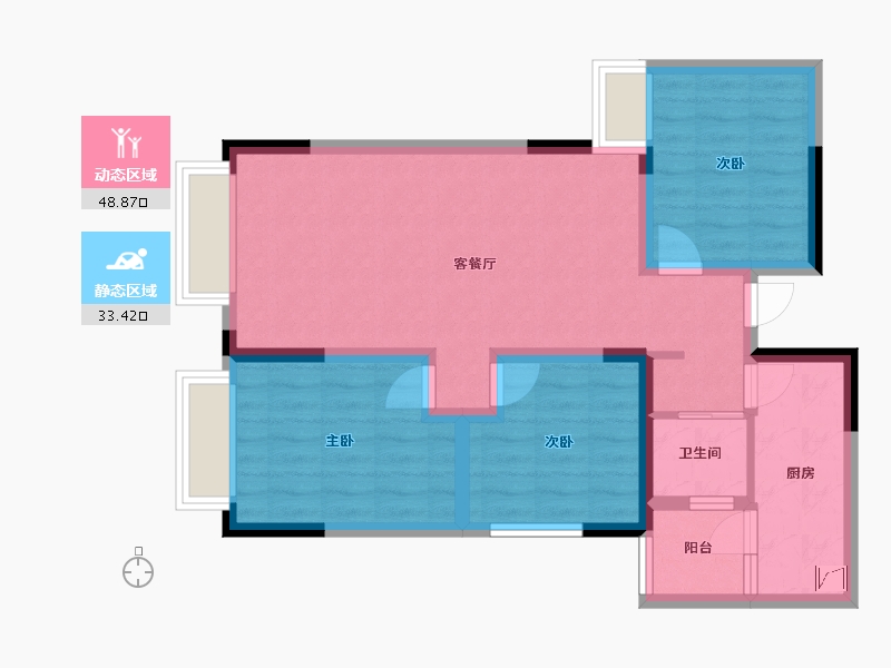 四川省-成都市-人居天府汇城-76.00-户型库-动静分区