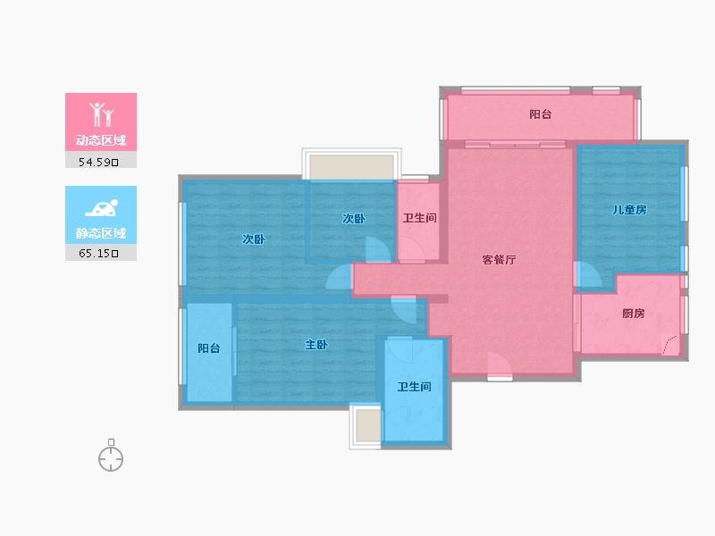 浙江省-丽水市-东方首府-125.00-户型库-动静分区