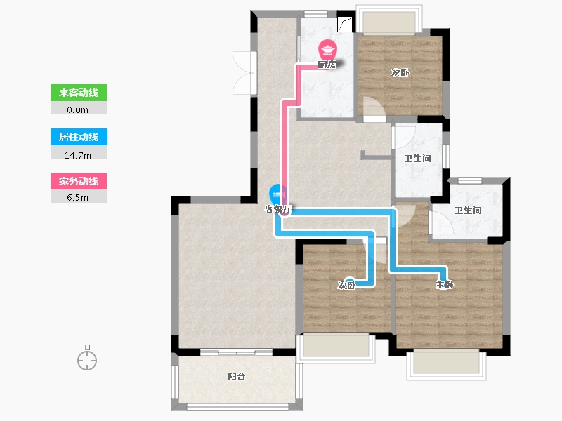 江苏省-无锡市-恒大观澜府售楼处-100.00-户型库-动静线