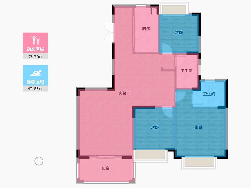 江苏省-无锡市-恒大观澜府售楼处-100.00-户型库-动静分区