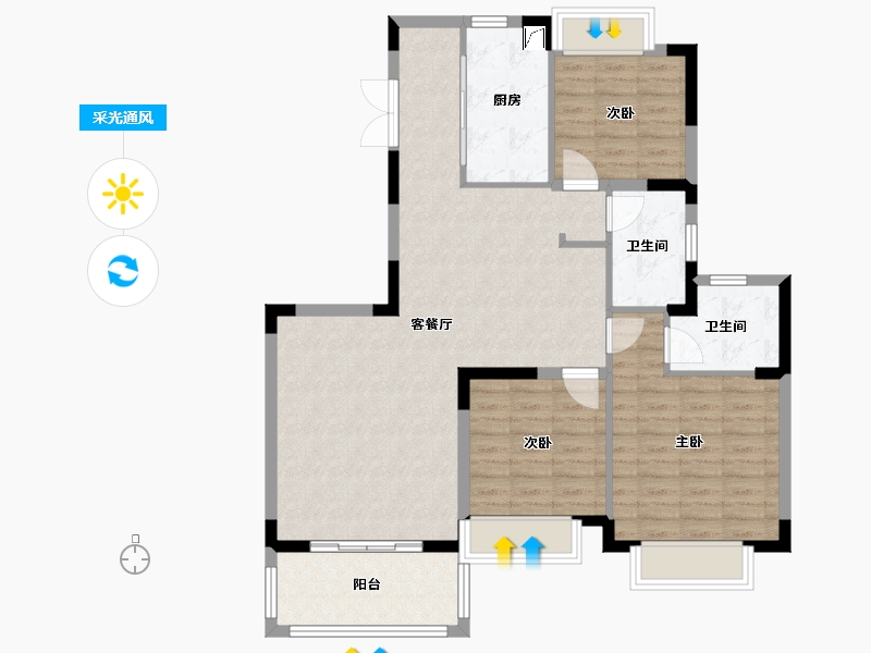 江苏省-无锡市-恒大观澜府售楼处-100.00-户型库-采光通风