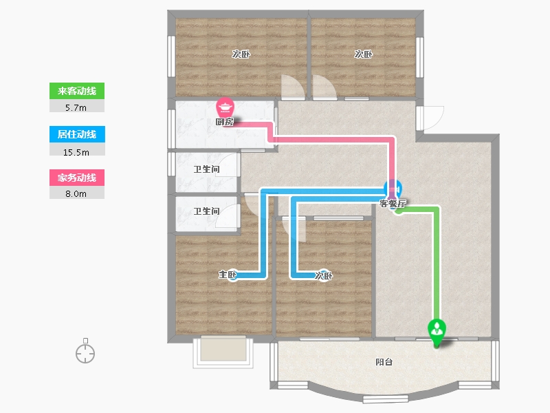 广东省-佛山市-罗湖花园-120.00-户型库-动静线