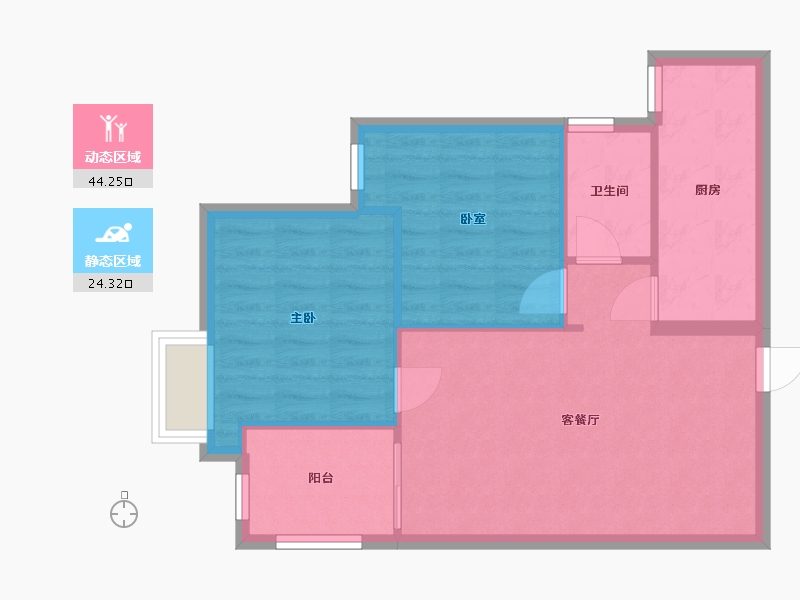 陕西省-西安市-阳光台365-62.39-户型库-动静分区