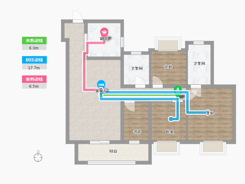 江苏省-南京市-玖棠府-105.00-户型库-动静线