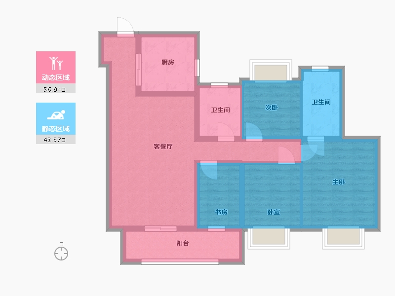 江苏省-南京市-玖棠府-105.00-户型库-动静分区