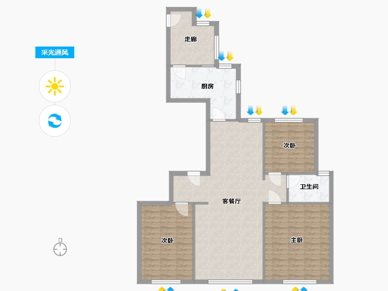 河南省-开封市-晋河花园-115.00-户型库-采光通风