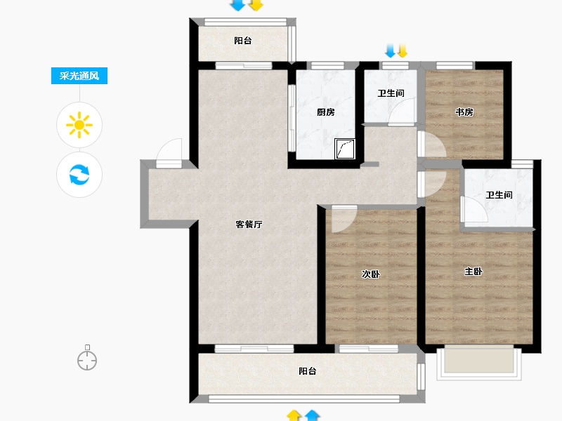 云南省-昆明市-融创文旅城-112.00-户型库-采光通风