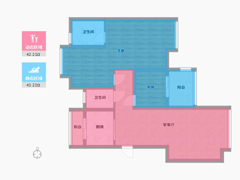 山东省-济南市-嘉州新城北欧印象二期-70.00-户型库-动静分区