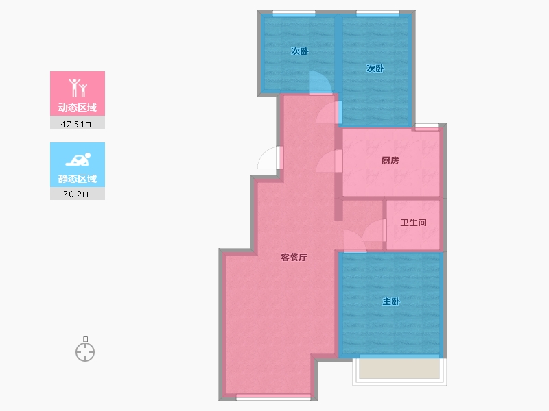 黑龙江省-哈尔滨市-万科·招商城市之光-80.00-户型库-动静分区