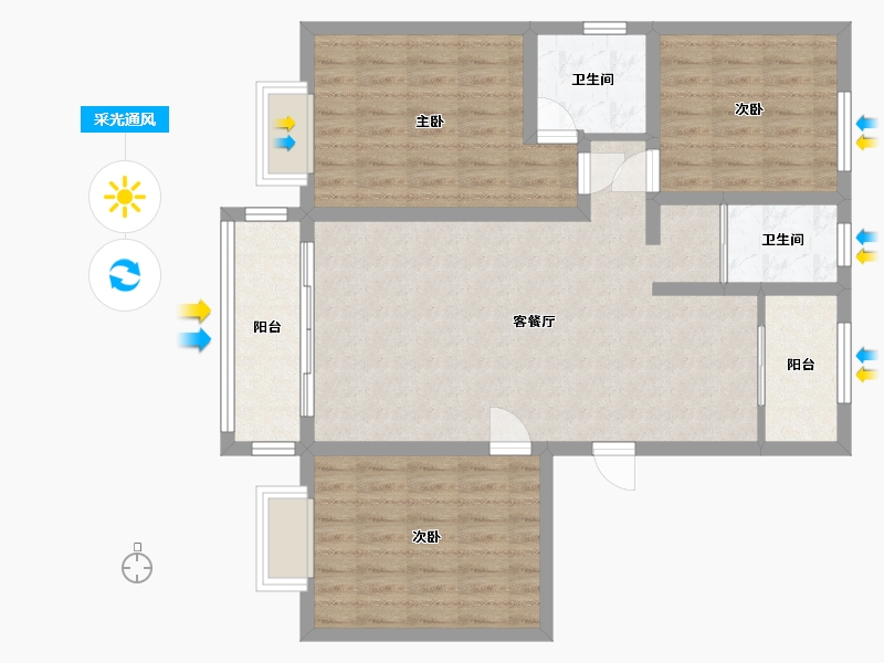 河南省-周口市-康馨庄园-110.52-户型库-采光通风