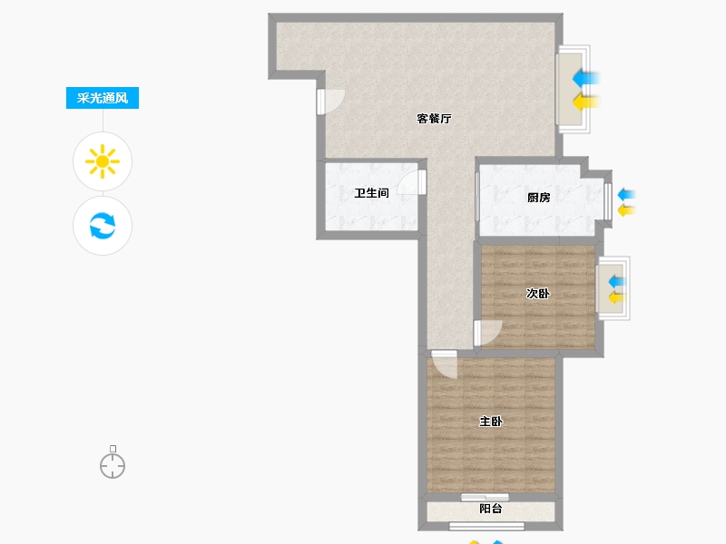 陕西省-西安市-雅荷四季城-100.00-户型库-采光通风