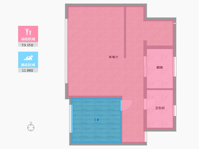 辽宁省-大连市-春暖花开-80.00-户型库-动静分区