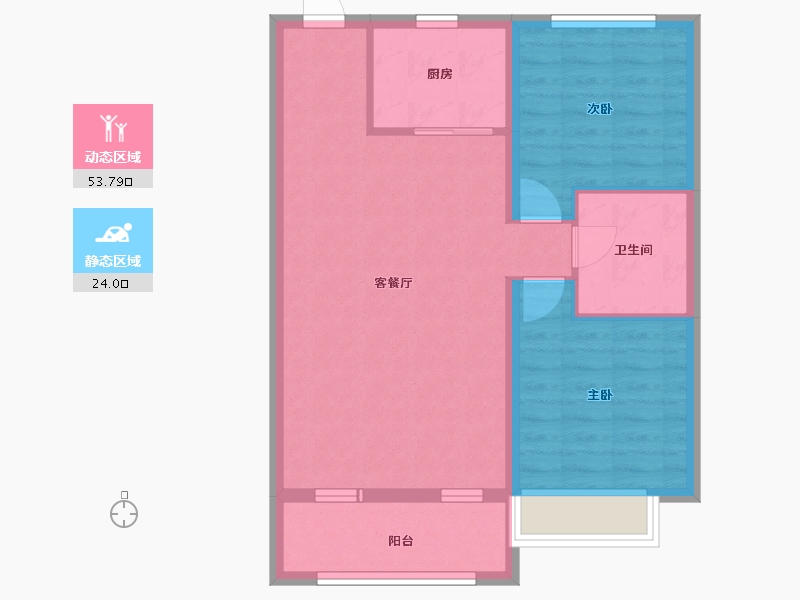 河北省-沧州市-水岸张桥悦府-70.00-户型库-动静分区