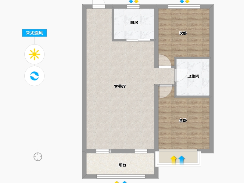 河北省-沧州市-水岸张桥悦府-70.00-户型库-采光通风