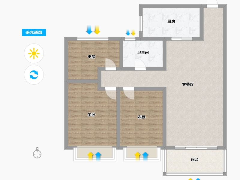 江苏省-无锡市-恒大观澜府-99.00-户型库-采光通风