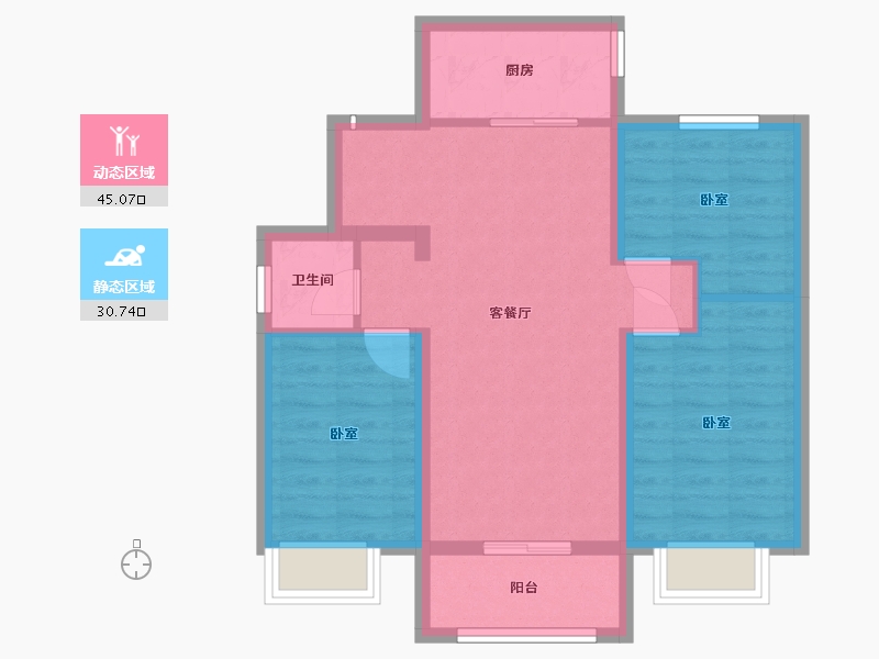 河北省-邢台市-天业悦荣府-67.10-户型库-动静分区