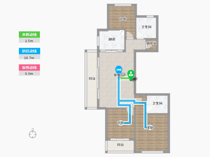 浙江省-杭州市-钱江御府-90.00-户型库-动静线