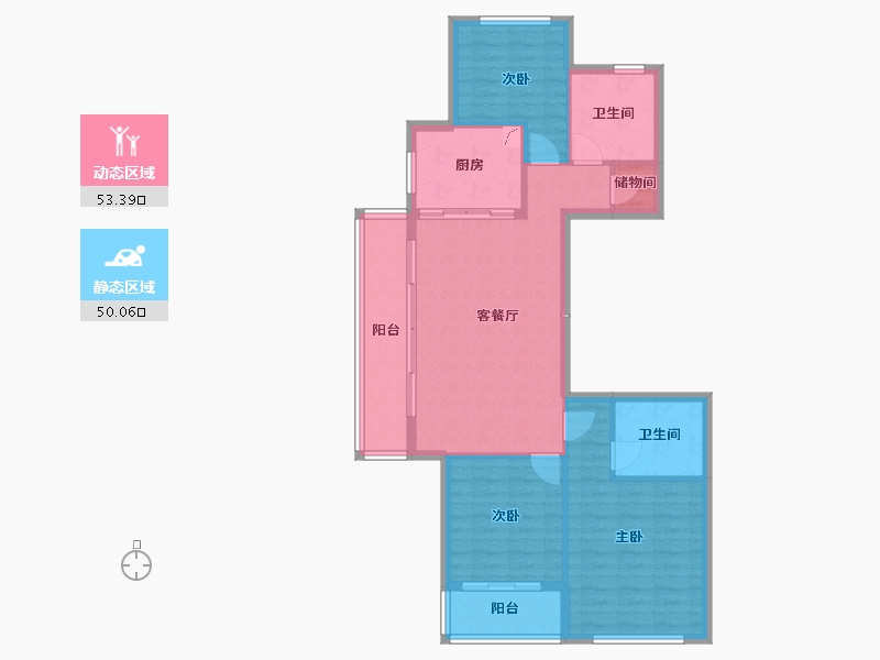 浙江省-杭州市-钱江御府-90.00-户型库-动静分区