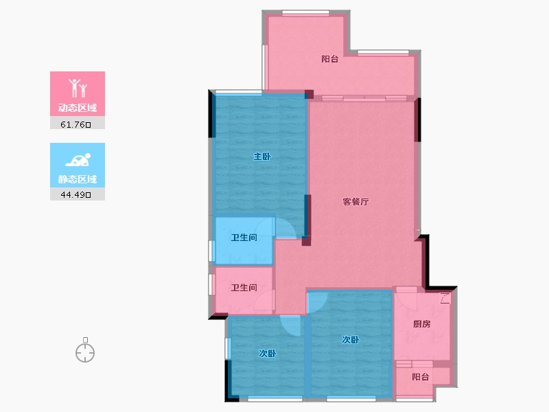 重庆-重庆市-昕晖·香缇时光万象B组团-2期-89.00-户型库-动静分区