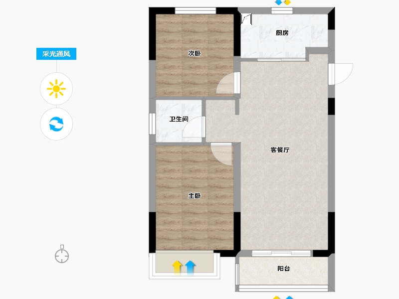 陕西省-延安市-延安万达城-61.00-户型库-采光通风