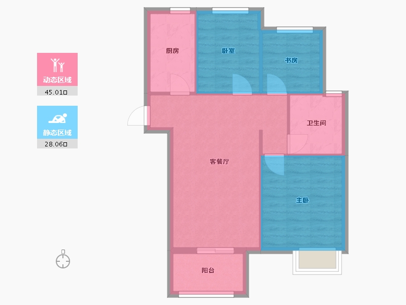 江苏省-南京市-朗诗未来街区-二期-69.00-户型库-动静分区