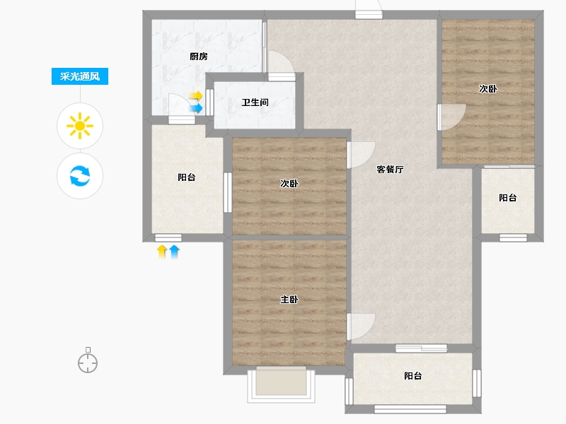 海南省-海口市-德府方家-86.00-户型库-采光通风