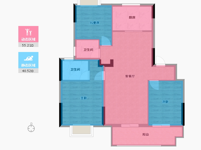 江苏省-无锡市-荟聚拾光-95.00-户型库-动静分区