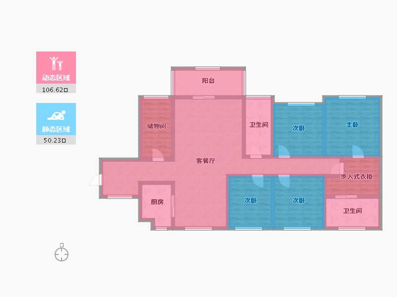 广东省-深圳市-深圳地铁·锦上花园-108.00-户型库-动静分区