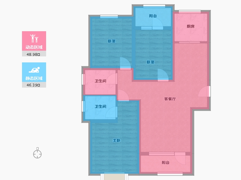 河北省-邯郸市-理想城-87.00-户型库-动静分区