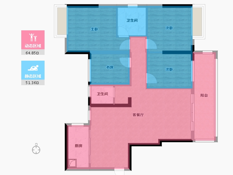 广西壮族自治区-桂林市-碧园印象桂林-117.98-户型库-动静分区