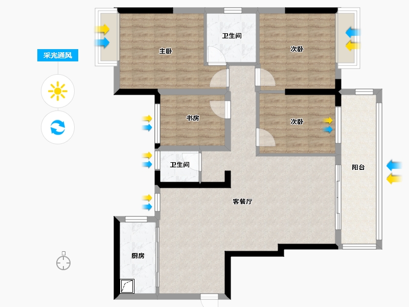 广西壮族自治区-桂林市-碧园印象桂林-117.98-户型库-采光通风