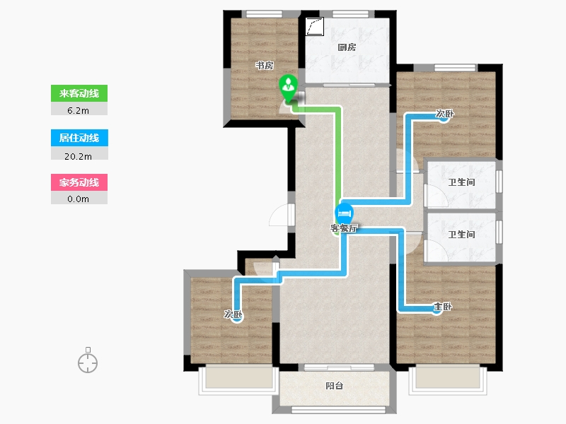 陕西省-西安市-大华曲江公园世家-1期-80.00-户型库-动静线