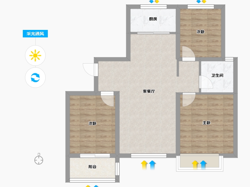 河北省-沧州市-瀛洲悦府-79.00-户型库-采光通风