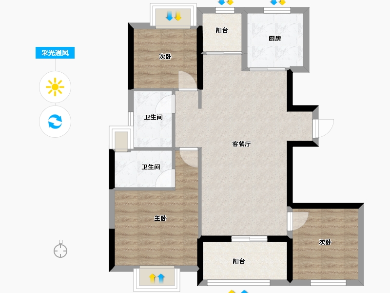 广东省-深圳市-深铁珑境-82.31-户型库-采光通风