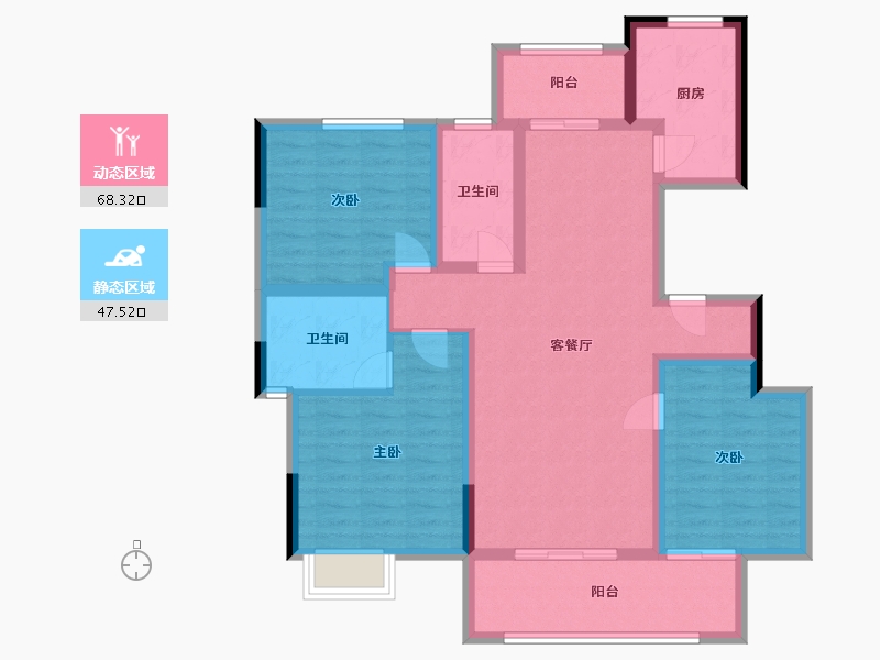 浙江省-绍兴市-官河府-110.00-户型库-动静分区