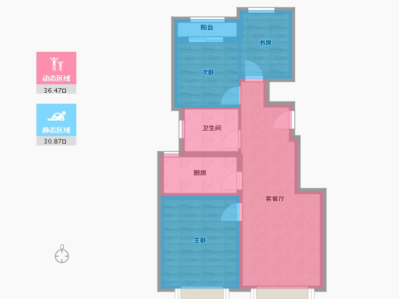 北京-北京市-和悦春风-66.00-户型库-动静分区