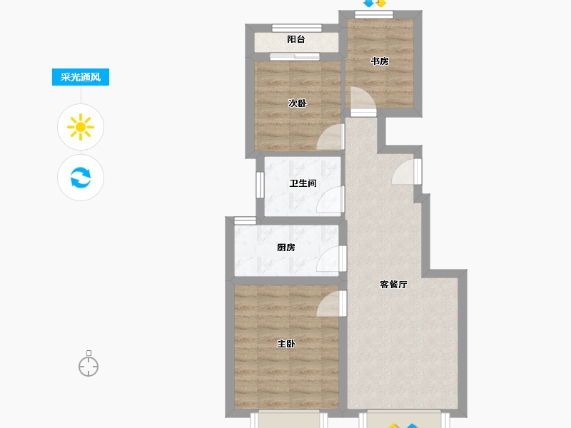 北京-北京市-和悦春风-66.00-户型库-采光通风