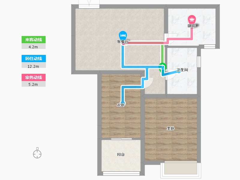 江苏省-淮安市-烨宸广场二期-64.00-户型库-动静线