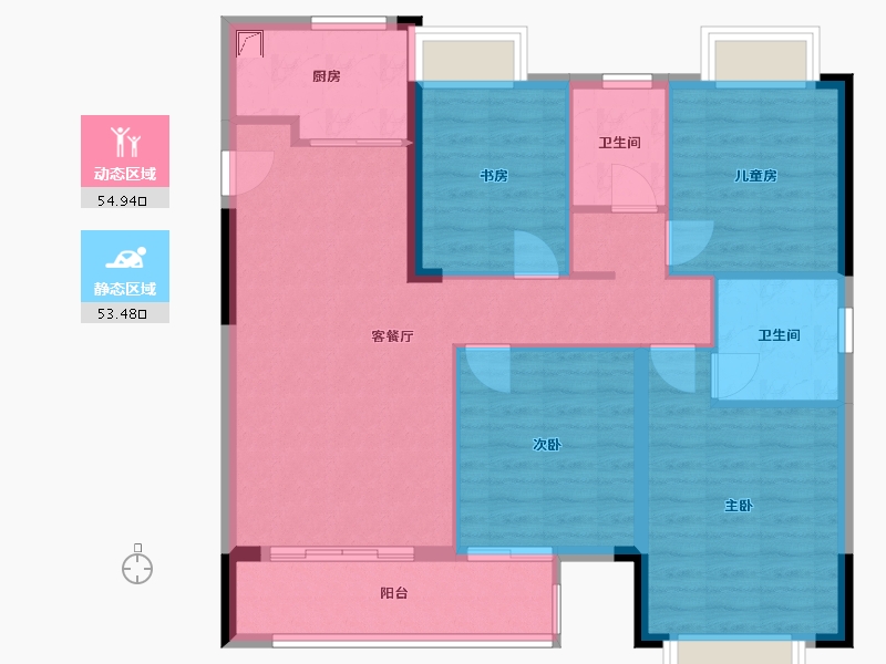 江西省-南昌市-正荣棠悦-98.00-户型库-动静分区